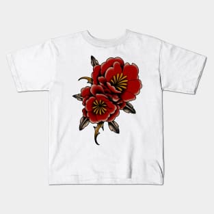 Rose Traditional Tattoo II Kids T-Shirt